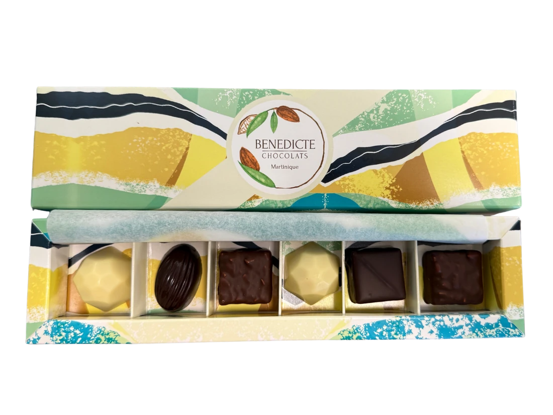 Coffret de 6 bonbons de chocolat, gamme Classique, Maison Bénédicte